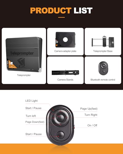 LENSGO Teleprompter for Camera DSLR/SLR,7.9’’Mini Prompter APP Compatible with iOS/Android for YouTube/Online Teaching/Interview/Live Streaming,Support 24-35MM Wide-Angle Lens Shooting - Image 5