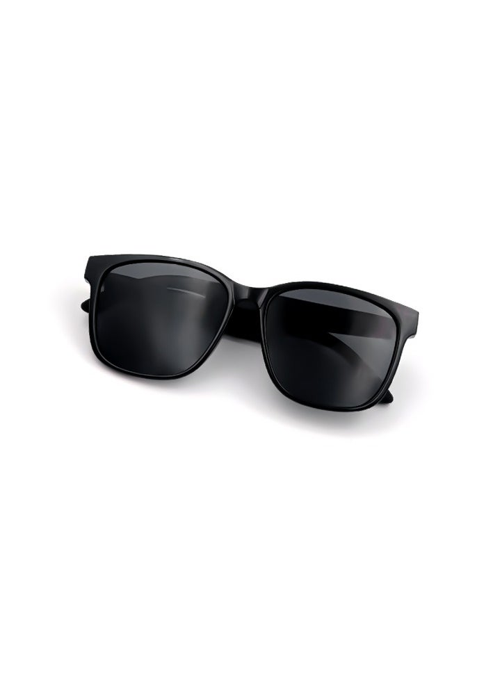 General Classic Smart Sunglasses Bluetooth Headphones Sunglasses Bilateral Stereo Sound Hands-Free Calling Music Audio Mic Sunglasses High-Efficiency Sunscreen, UV400 Protection Grey Lens  - Image 3