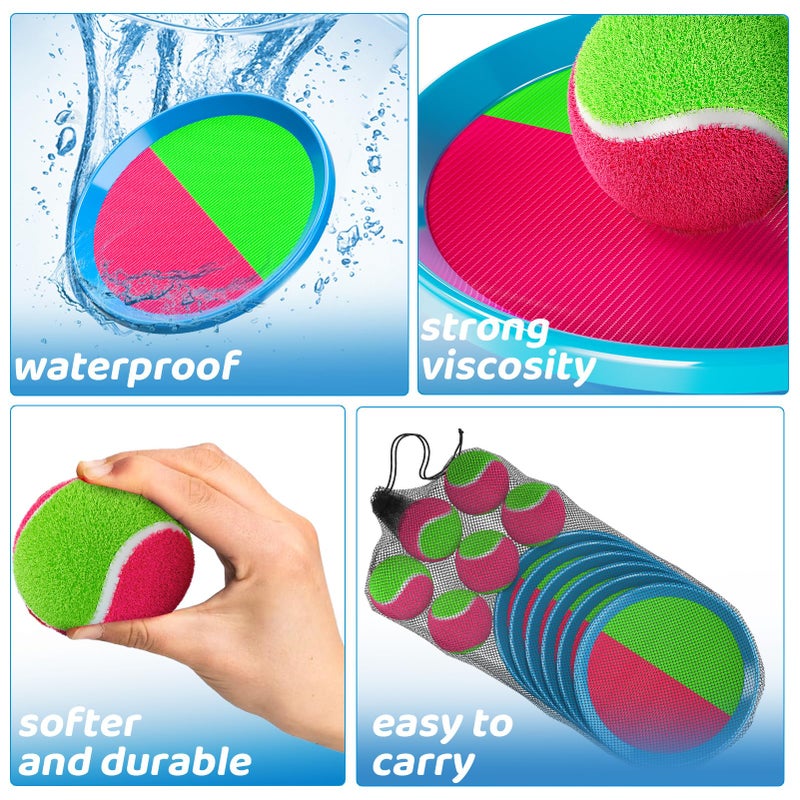 لعبة WATUDOU Toss and Catch Balls للأطفال 3 4 5 6 7 8 سنوات ألعاب في الهواء الطلق ألعاب الحديقة للأولاد والبنات المراهقين ألعاب الشاطئ ألعاب حمام السباحة والأنشطة الخارجية للعائلة (6 مجاذيف و6 كرات) - Image 4