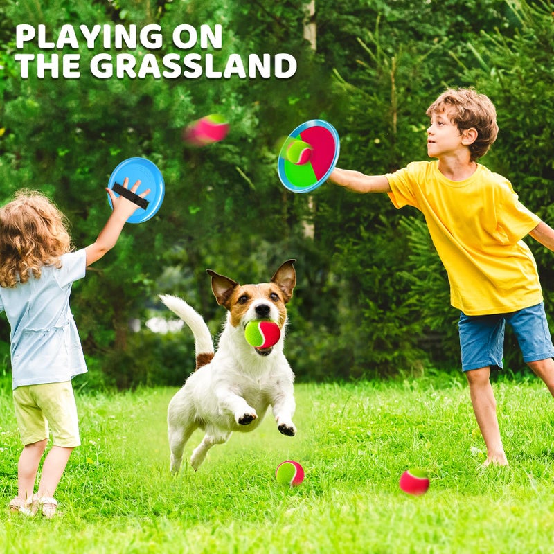 لعبة WATUDOU Toss and Catch Balls للأطفال 3 4 5 6 7 8 سنوات ألعاب في الهواء الطلق ألعاب الحديقة للأولاد والبنات المراهقين ألعاب الشاطئ ألعاب حمام السباحة والأنشطة الخارجية للعائلة (6 مجاذيف و6 كرات) - Image 2