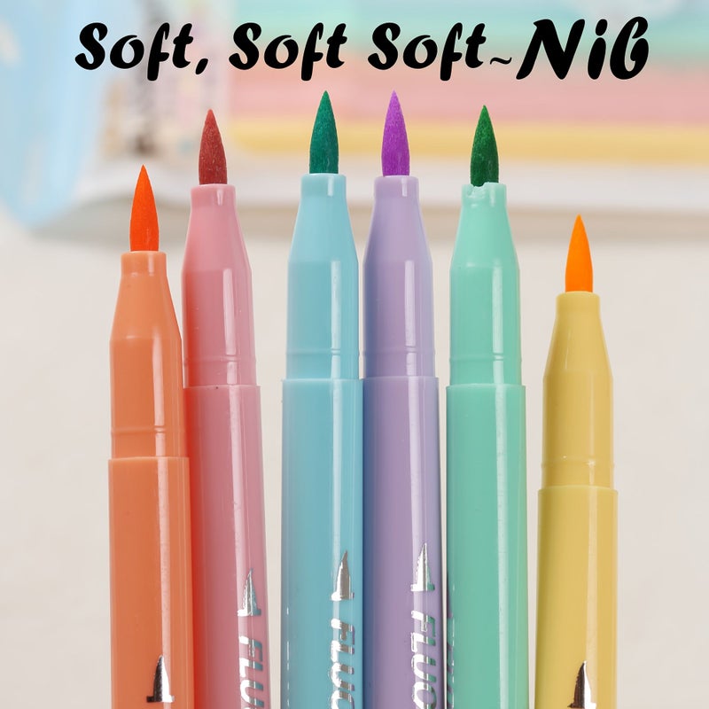 6 Piece Macaron Color Soft Tip Highlighters Set For Journaling Doodling And Office - Image 3