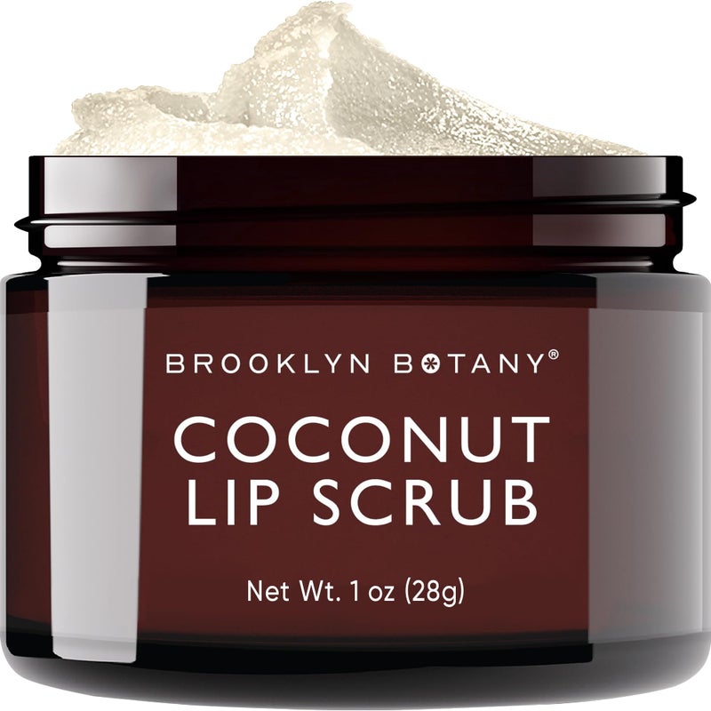 Brooklyn Botany Lip Scrub Exfoliator 1 oz – Lip Moisturizer for Dry Lips and Chapped Lips – Gentle Lip Exfoliator for Smooth and Brighter Lips – Coconut Flavor - Image 1