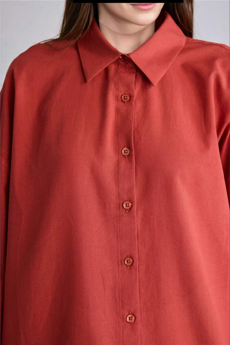 Defacto  Regular Fit Voile Dark Orange Tunic for Women | Best Price UAE