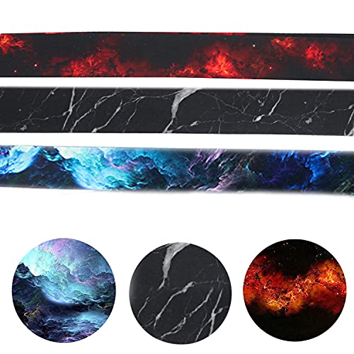 DMLSKY Lanyards for Keys ID Badges Men Women, 3 Pcs Cool Galaxy Neck Lanyards Keychain Black Red Purple - Image 5