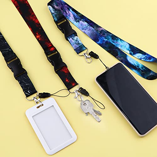DMLSKY Lanyards for Keys ID Badges Men Women, 3 Pcs Cool Galaxy Neck Lanyards Keychain Black Red Purple - Image 2
