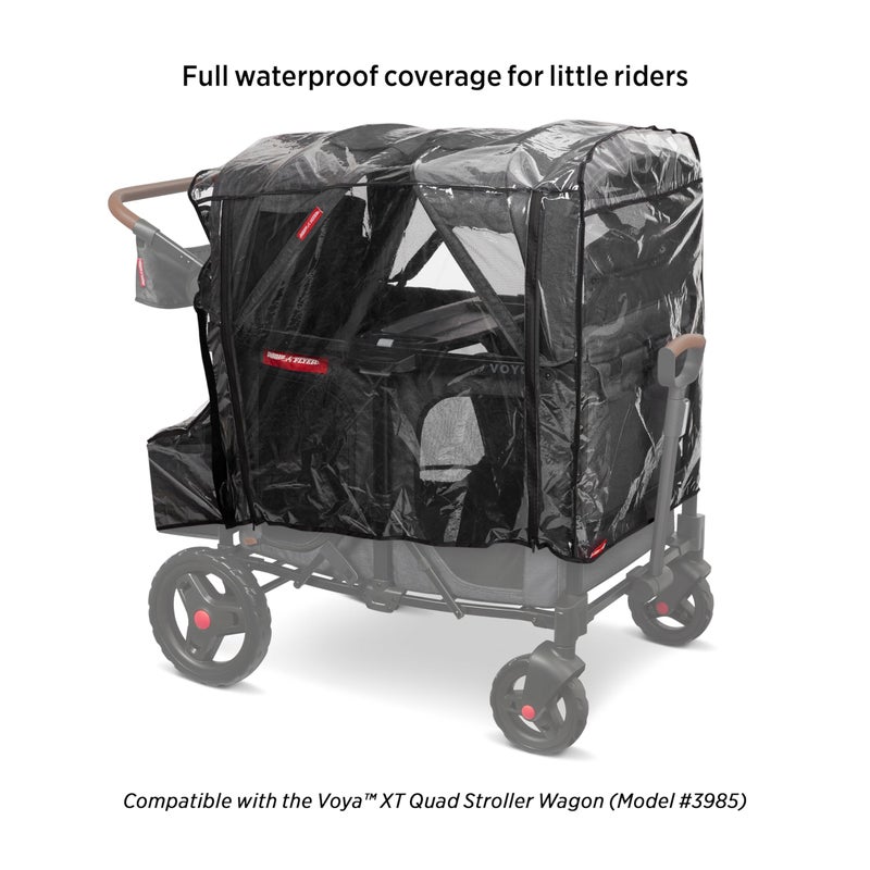 Radio Flyer غطاء مطري لعربة الأطفال، حقيبة معدات السفر للأطفال، أساسيات الصيف لعربة الأطفال، أساسيات حديثي الولادة، غطاء مطري راديو فلاير مع حقيبة لعربات فويّا - Image 2