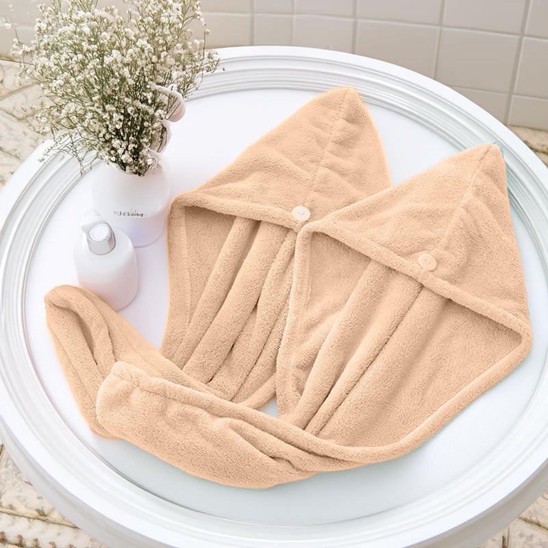 Status Contract Head Microfiber Towel  Standard Size Quick Dry Super Absorbent  Soft  Luxury Spa With Hook Lightweight Travel Yellow  Set of 2 - Image 1