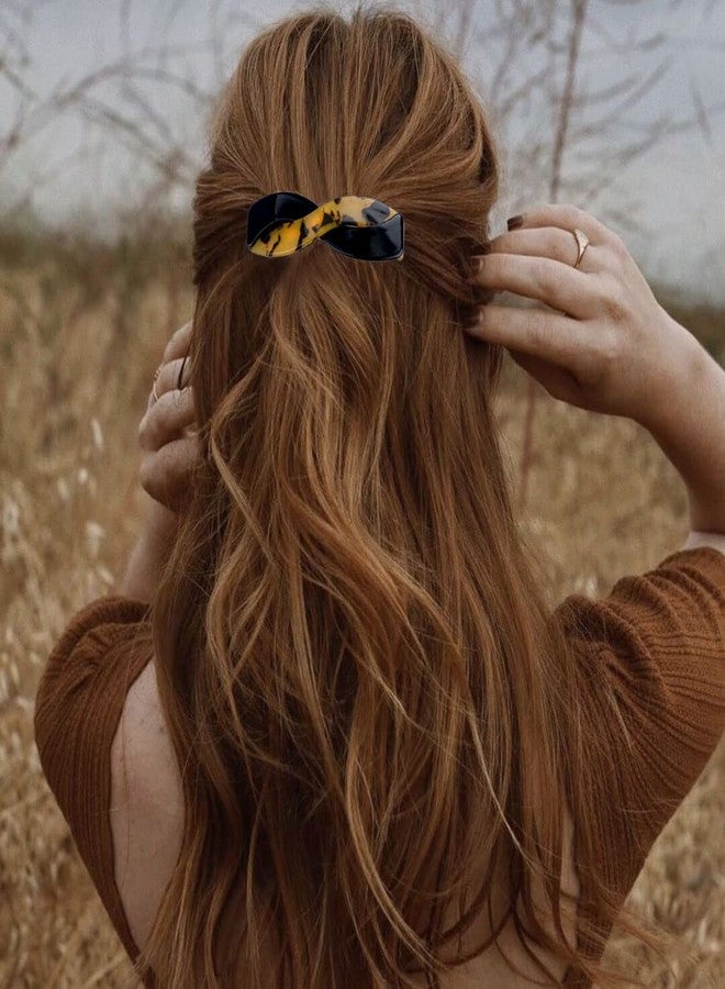 LAPOHI 3 Pieces Hair Barrettes for Women, Medium Interweave Wider Hair Clips Hair Accessories for Thick Curly Fine Updo Hair (Leopard Print&Tortoise Shell&Burgundy) - Image 4