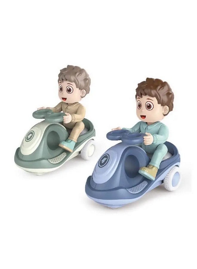 FunBlast Cartoon Mini Swing Car Scooter Toy, Friction Power Vehicle Play Toys, 3+ Years Old Kids, Boys, Multicolor (Pack of 2 Pcs) - Image 1