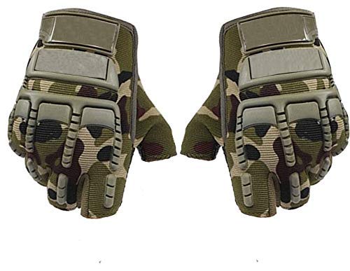 Krystle Bike Motorcycle Army Print Motorbike Half Racing Gloves - Image 1