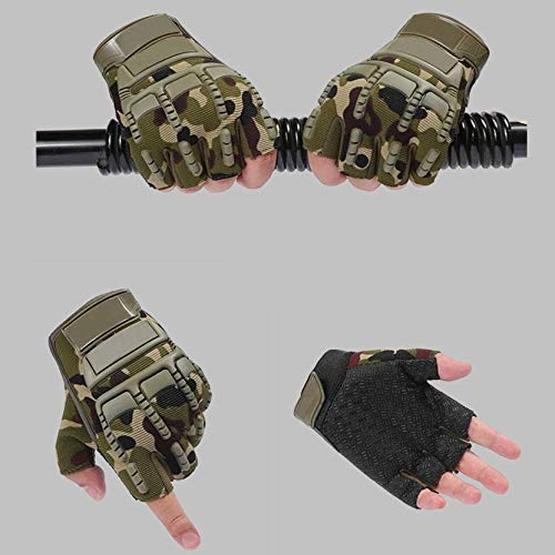 Krystle Bike Motorcycle Army Print Motorbike Half Racing Gloves - Image 5