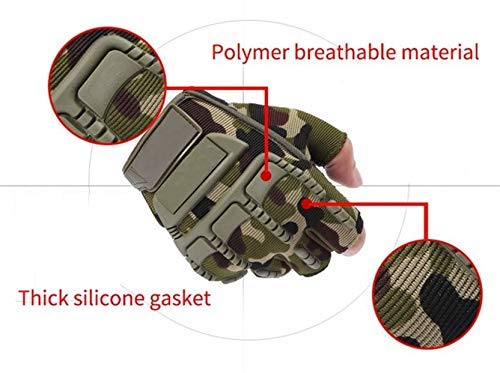 Krystle Bike Motorcycle Army Print Motorbike Half Racing Gloves - Image 4
