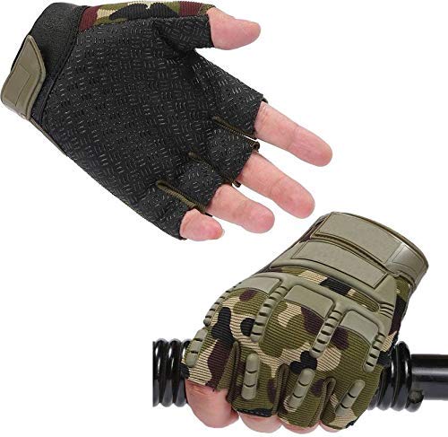 Krystle Bike Motorcycle Army Print Motorbike Half Racing Gloves - Image 2