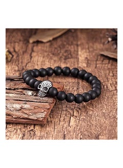 Generic Bold Men s Biker Bracelet  Double Link Chains Embellished with Rows of Death s Skull in a Polished Silver Finish  Made of Rust &amp; Discoloration Resistant Stainless Steel  Jewelry Gift for Men  - Image 4