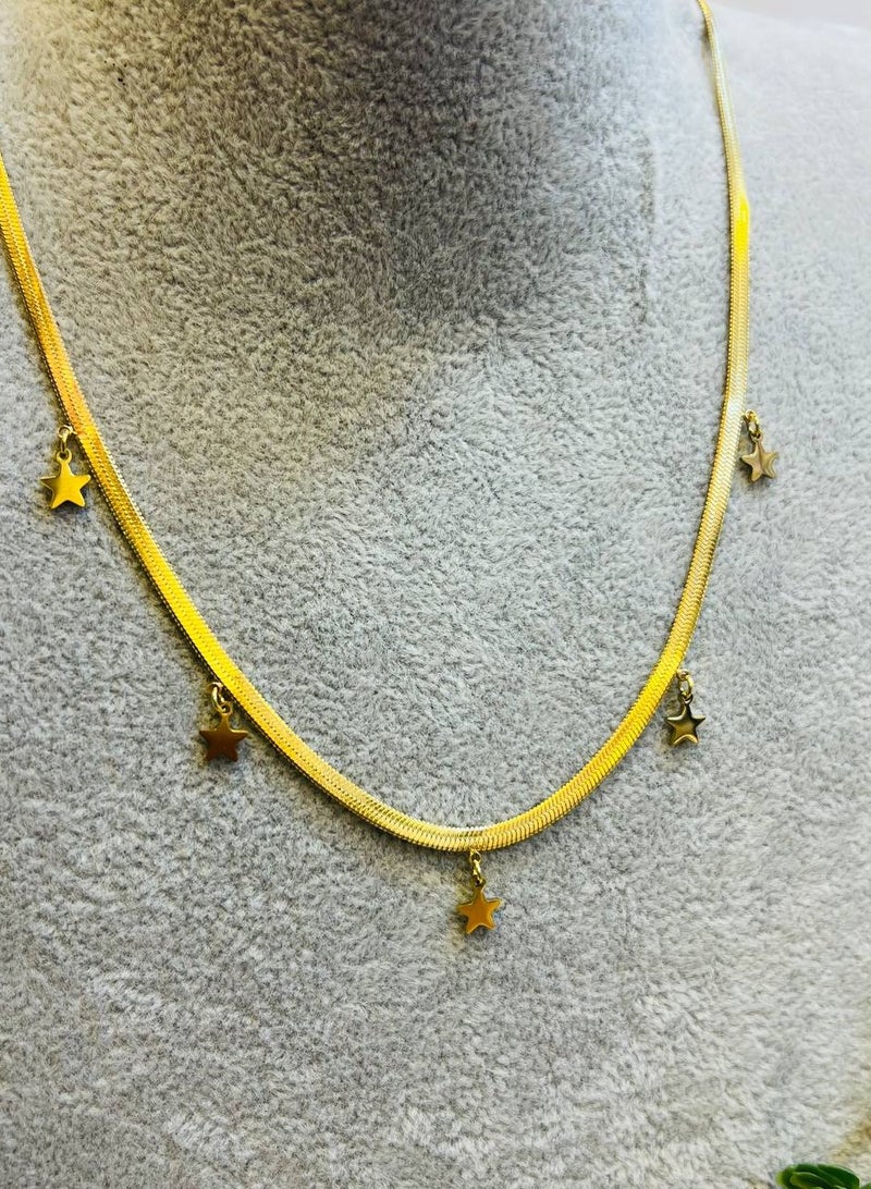 Snake back chain, silver and gold  - Image 1