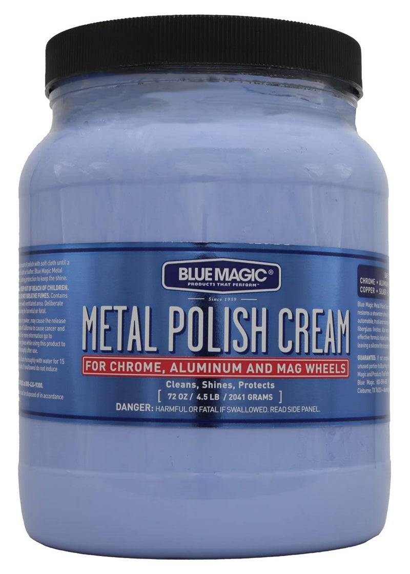 BLUE MAGIC Blue Magic 550 Metal Polish Cream Non-Abrasive Tarnish and Oxidation Remover for Chrome, Aluminium, Brass, Copper, Sterling Silver and Stainless Steel, 72.oz., Pack of 1  - Image 1