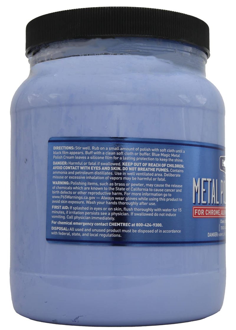 BLUE MAGIC Blue Magic 550 Metal Polish Cream Non-Abrasive Tarnish and Oxidation Remover for Chrome, Aluminium, Brass, Copper, Sterling Silver and Stainless Steel, 72.oz., Pack of 1  - Image 3