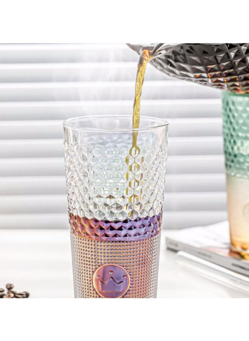 Generic - Fashion Glass Cup, with Lid and Straw, 640ml/22.5 Oz Glass Cups, Clear Glassware for Kitchen, Home Heat Resistant Drinking Tumbler Office Ice Coffee Glasses Tea Mug - Image 1