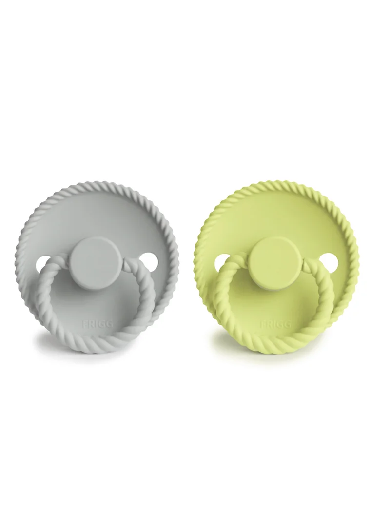 FRIGG Rope Silicone 2-Pack 0-6 Months - Silver Gray/Green Tea - Size 1