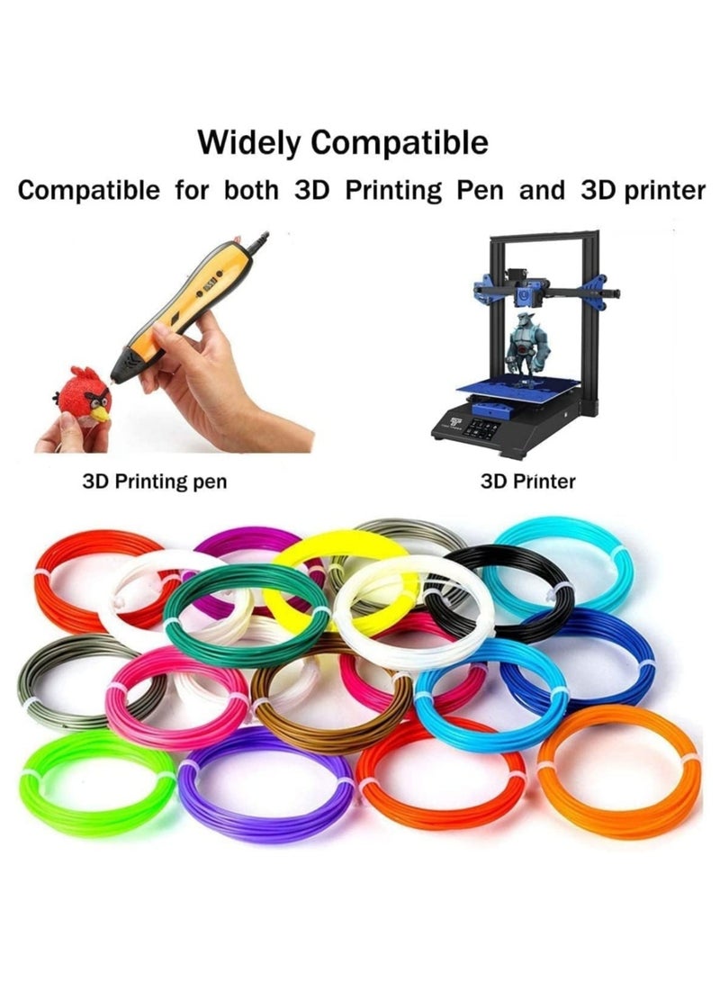 كوول تشيك قلم ثلاثي الأبعاد للأطفال، خيوط PLA 1.75 مم، طابعة قلم ثلاثية الأبعاد، مواد صديقة للبيئة، 20 لونًا، كل لون، 16 قدمًا، إجمالي 320 قدمًا - Image 4