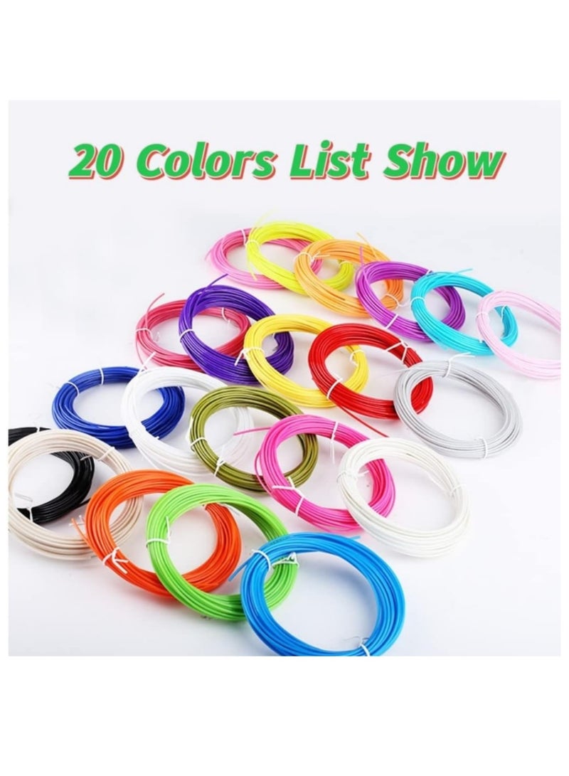 كوول تشيك قلم ثلاثي الأبعاد للأطفال، خيوط PLA 1.75 مم، طابعة قلم ثلاثية الأبعاد، مواد صديقة للبيئة، 20 لونًا، كل لون، 16 قدمًا، إجمالي 320 قدمًا - Image 3