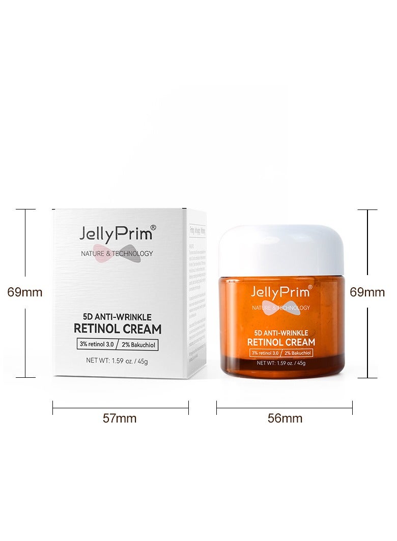 JellyPrim fades fine lines on face and brightens skin tone retinol cream 45g - Image 1