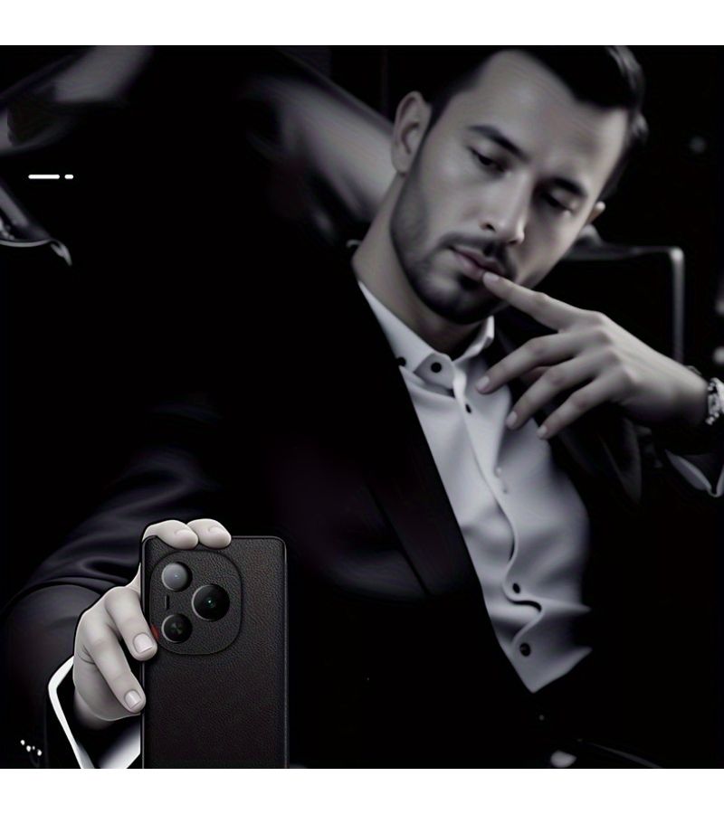 Black Leather Magnetic Flip Wallet Case For Honor Magic6 Pro With Window - Image 1