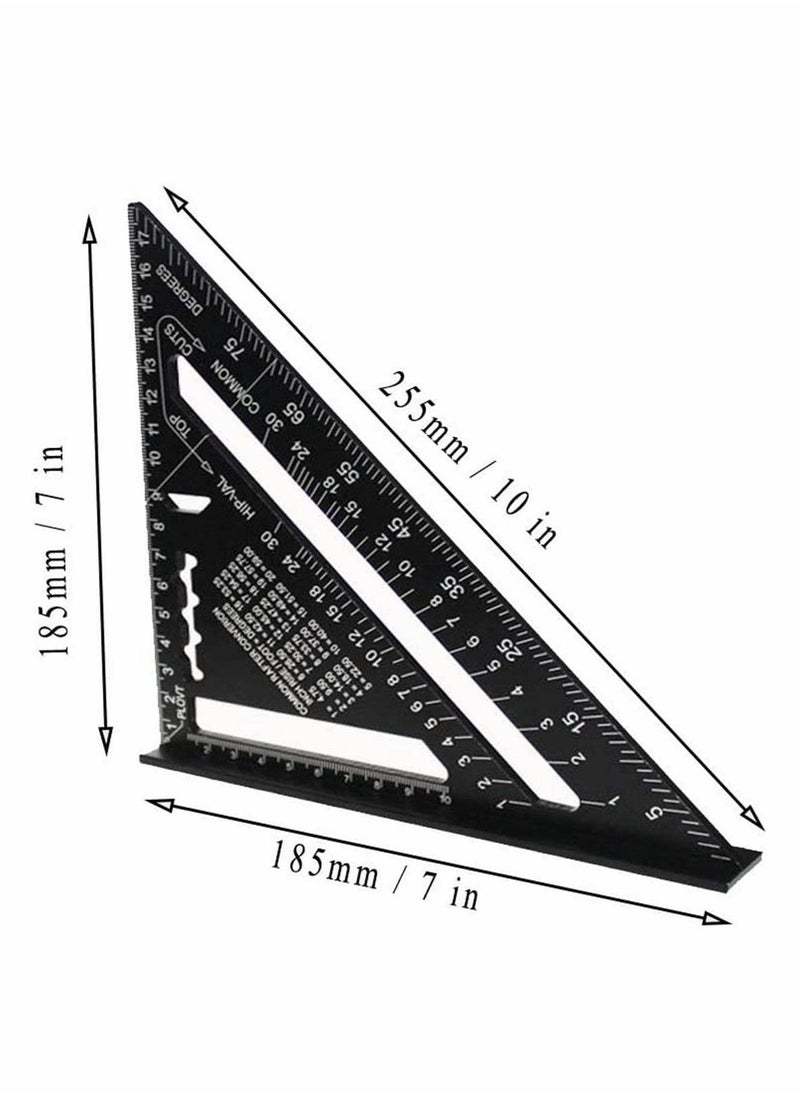 Y&D - 7 Inch Aluminum Alloy Triangle Ruler Square Protractor High Precision Measuring Tool for Engineer Carpenter (Metric) - Image 1