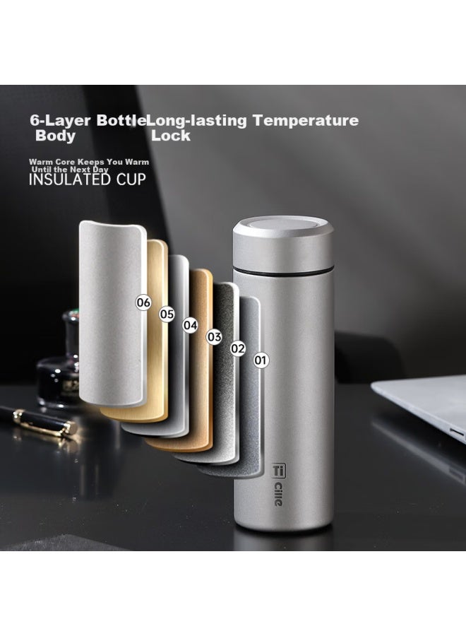 Cille Pure Titanium Insulated Mug For Men And Women, Business Tea Infuser Cup, Portable Outdoor Car Water Bottle With Gift Box Set - Image 2