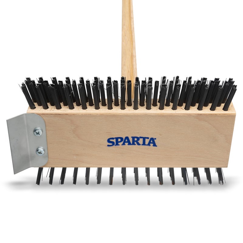 SPARTA 4002600 Stainless Steel Grill Brush, Grill Scraper With Long Handle For Commercial Cleaning, Kitchens, Restaurants, Bathrooms, 30 Inches, Brown - Image 2