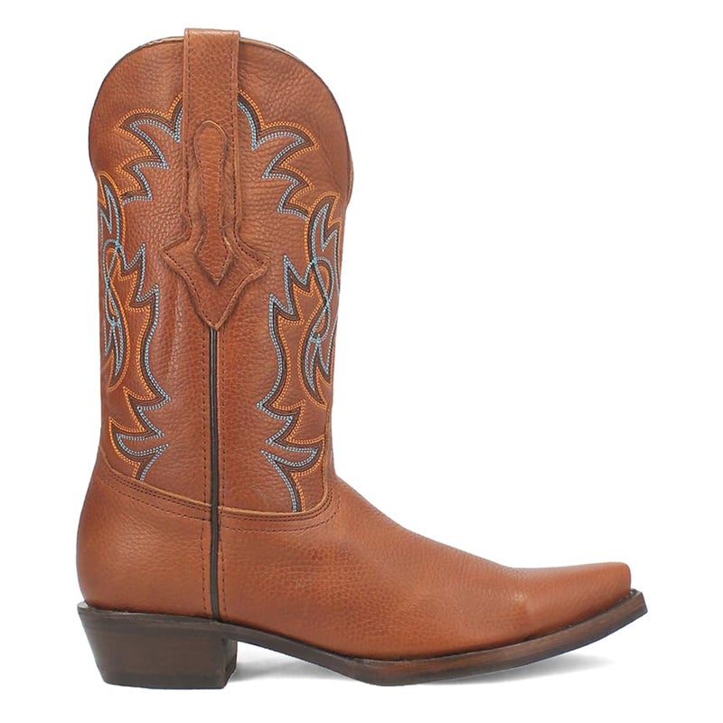 Dingo Mens Gold Rush Leather Embroidered Snip Toe Casual Boots Mid Calf Brown Size 95 M