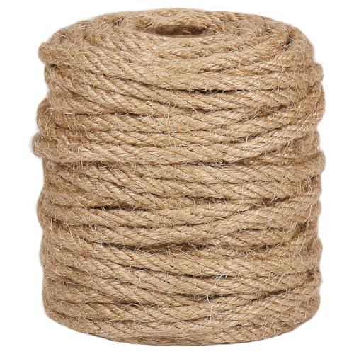 Vivifying 5mm Jute Rope, 98 Feet Strong Natural Jute Twine for Crafts, Cat Scratching Post, Garden Plants, Bundling and Hanging (Brown) - Image 1