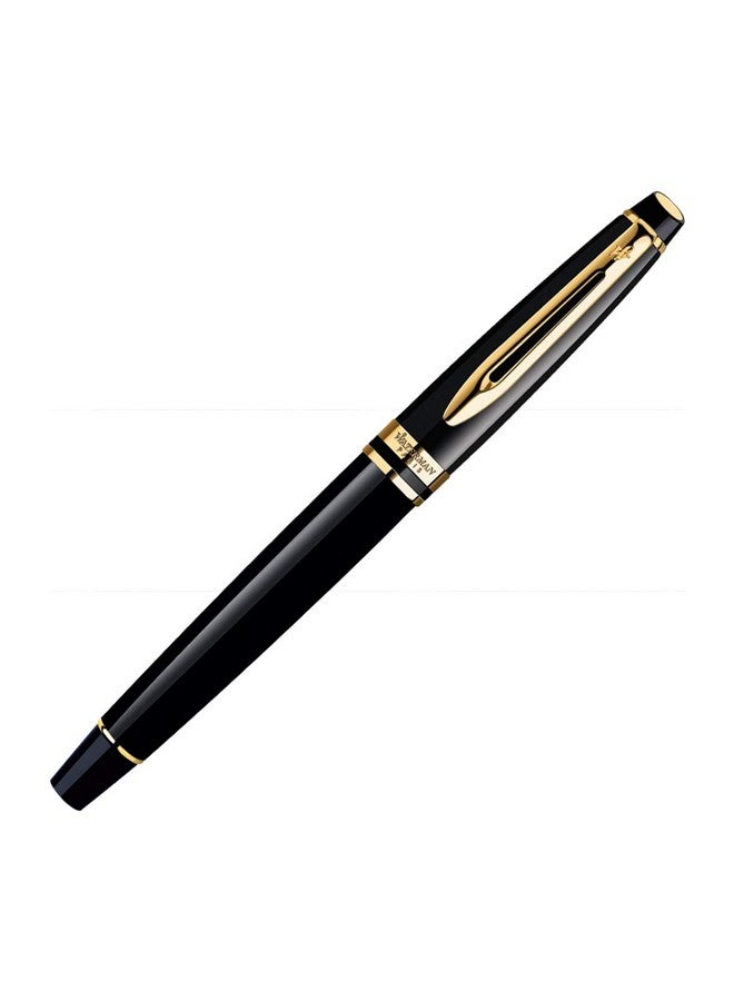 Waterman Expert Gold Trim Fountain Pen, Medium Nib (Blue) - Image 1