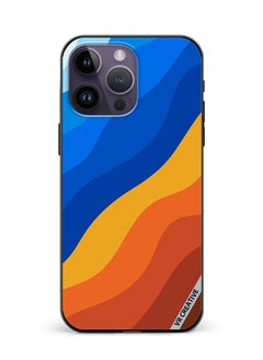 Protective Case Cover For Apple iPhone 15 Pro Max Waves Design Multicolour