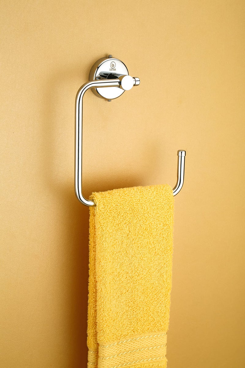 iSTAR Stainless Steel 304 Grade Chrome Finished Half Square Shape Towel Ring/Napkin Holder/Towel Hanger Pack of 1 - Image 1