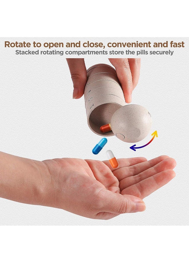 مقسم حبوب لطيف، منظم حبوب أسبوعي، خالٍ من مادة BPA، مناسب للسفر والتنزه، علبة حبوب لمدة 7 أيام لحفظ الحبوب والفيتامينات ومكملات زيت السمك - Image 3