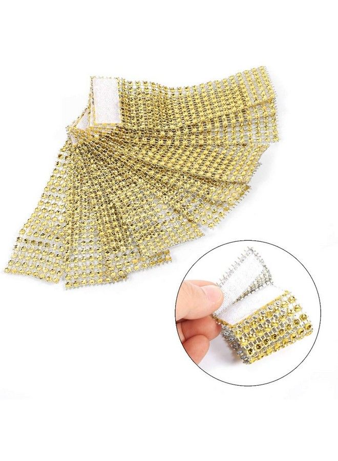 BetterJonny Rhinestone Napkin Rings Betterjonny 100 Pieces Gold Napkin Holder Plastic Chair Sash Bows Mesh Bling Diamond Adornment For Place Settings Wedding Receptions Dinner Or Holiday Parties Family Gathe - Image 5