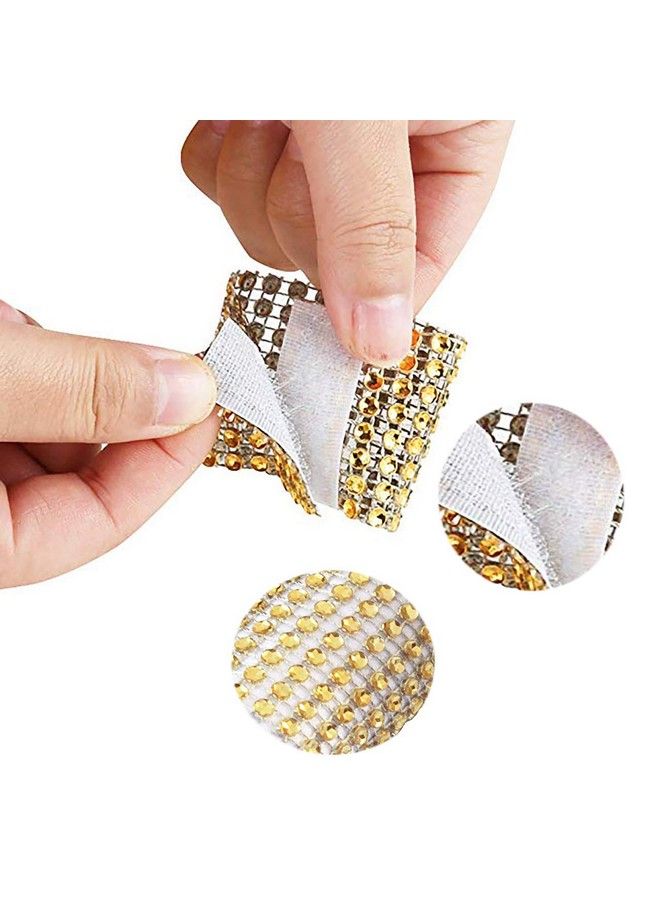 BetterJonny Rhinestone Napkin Rings Betterjonny 100 Pieces Gold Napkin Holder Plastic Chair Sash Bows Mesh Bling Diamond Adornment For Place Settings Wedding Receptions Dinner Or Holiday Parties Family Gathe - Image 4