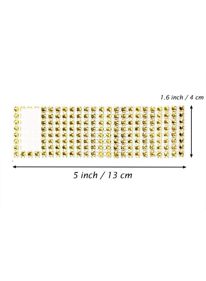 BetterJonny Rhinestone Napkin Rings Betterjonny 100 Pieces Gold Napkin Holder Plastic Chair Sash Bows Mesh Bling Diamond Adornment For Place Settings Wedding Receptions Dinner Or Holiday Parties Family Gathe - Image 3
