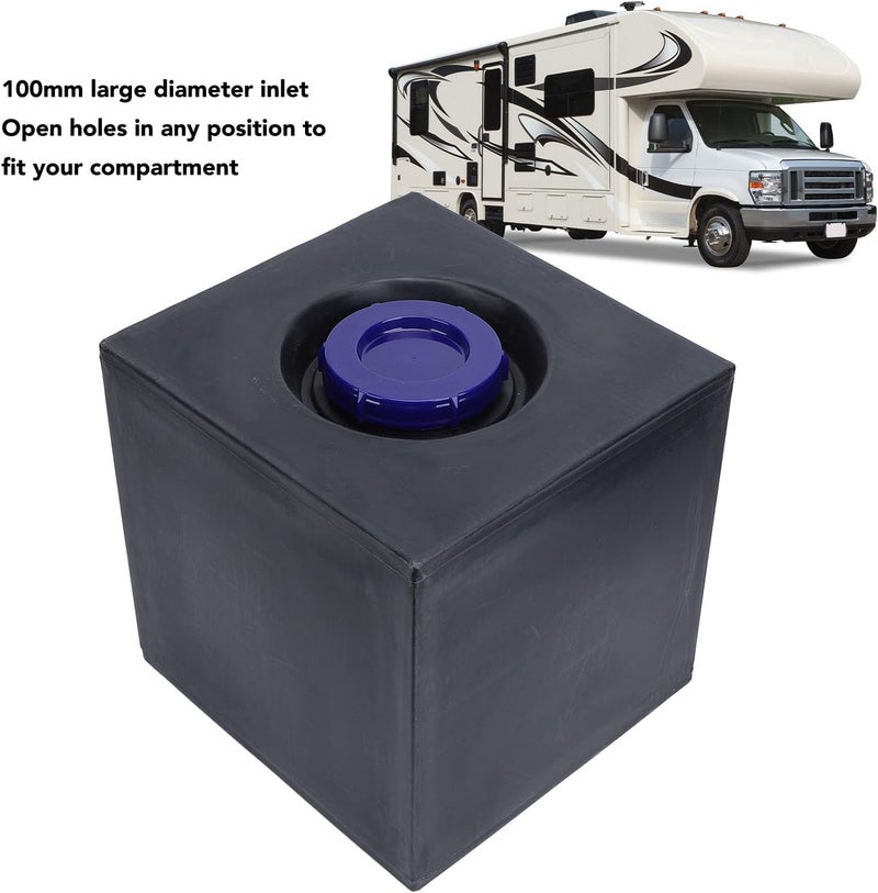 8 Gallon RV Water Tank Square LLDPE 12.8 x 12.4 x 12in Black - Leakproof Seamless Design, Heavy - Duty Heat & Cold for Trailers, Boats, Yachts - Image 2
