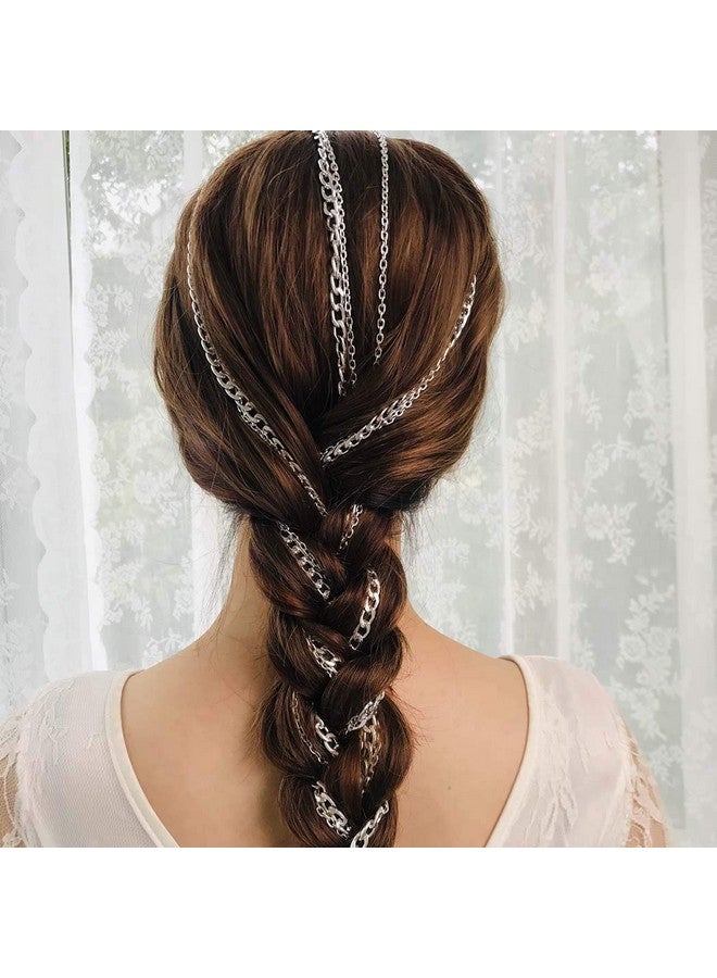 Campsis Punk Tassel Hair Clips Multistrand Chain With Clips Ponytail Multi Strand Head Chain Decorated Hair Extension Chain Festival Nightclub Party Hair Chain For Women And Girls (Csilver) - Image 5