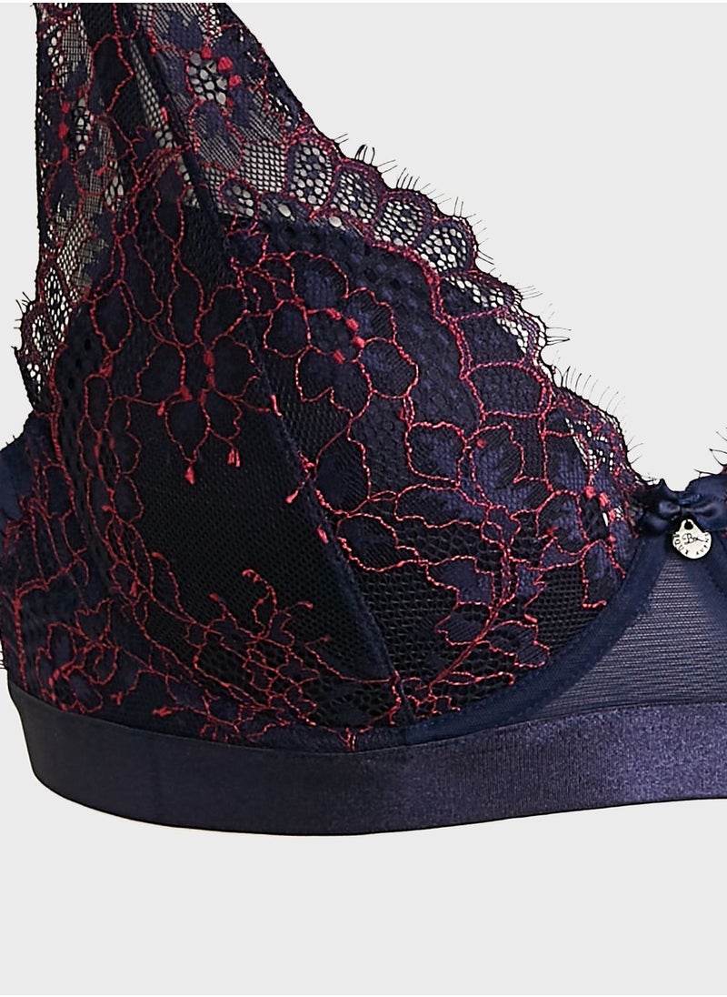 Boux Avenue - High Apex Cross Dye Lace Plunge Bra - Image 1