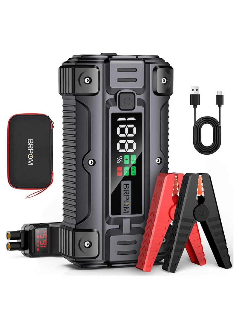 Generic - 3 in 1 jump starter car battery charger, a 26800 mAh A 12-volt power bank, tayp C and USB charger, and a flashlight - Image 1