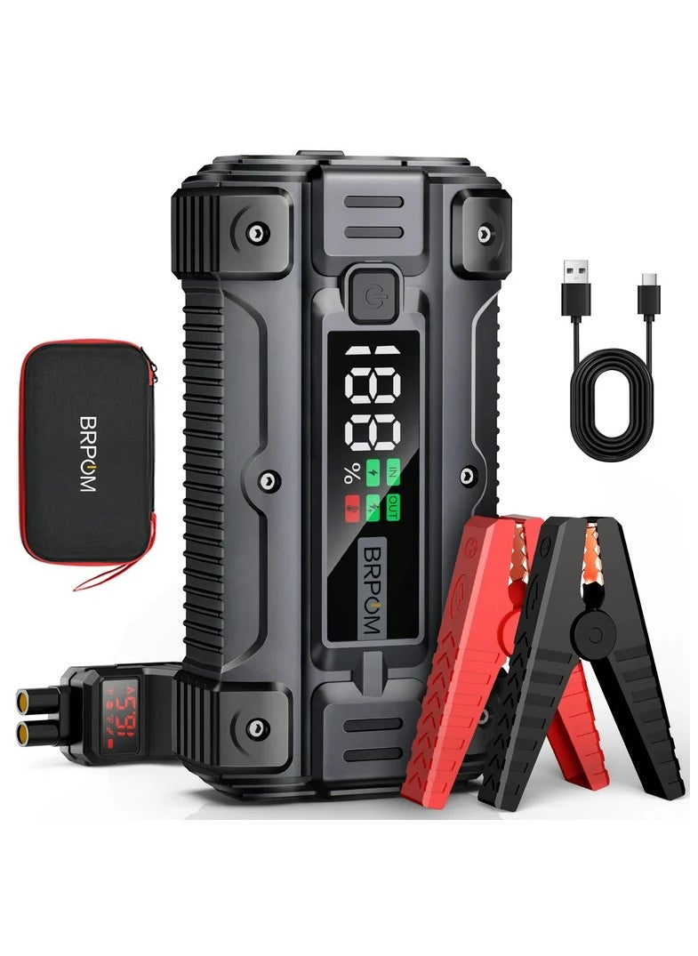 Generic - 3 in 1 jump starter car battery charger, a 26800 mAh A 12-volt power bank, tayp C and USB charger, and a flashlight - Image 1