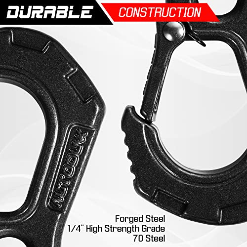 Autodunk Synthetic Winch Rope - 1/4" x 50ft 10,000LBS Winch Line with Protective Sleeve, Forged Winch Hook and Rubber Stopper, Synthetic Winch Cable for 4WD ATV UTV Offroad Vehicles, Black - Image 2