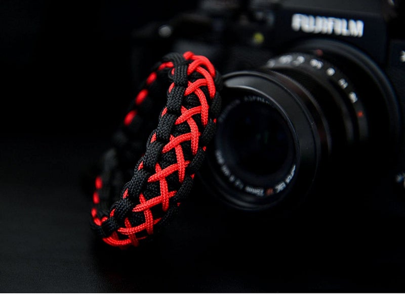 RUBRIC ® Braided Cobra Paracord Hand Grip Wrist Strap for All DSLR Camera/Binoculars (Black and Blue Twist) - Image 2