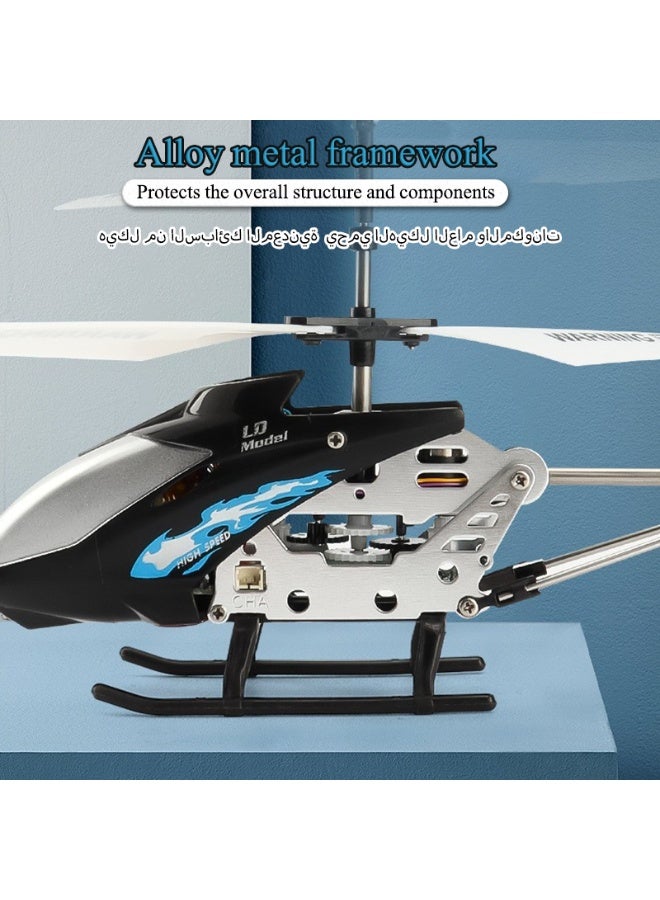 طائرة هليكوبتر يتم التحكم فيها عن بعد، هيكل من سبيكة معدنية لمقاومة الصدمات، ضوء كشاف LED، قدرة ثبات في الهواء، لعبة طائرة هليكوبتر مصغرة يتم التحكم فيها عن بعد، مناسبة للبالغين والأطفال، نموذج طائرة - Image 5