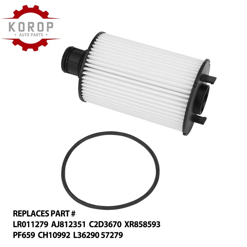 KOROP Engine Oil Filter Replaces# LR011279 AJ812351 C2D3670 XR858593, Fits for R-angeRover Land Rover Discovery LR4 Fits for Jaguar F-Pace F-Type XE XF XFR XFR-S XJ XJR XK XKR XKR-S - Image 4