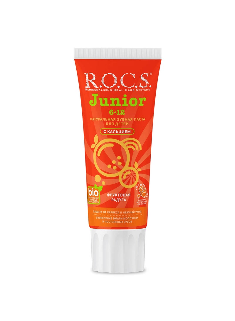 R.O.C.S Fluoride-free Toothpaste R.O.C.S.® Junior Fruity Rainbow 6-12 Years 74 gram - Image 2