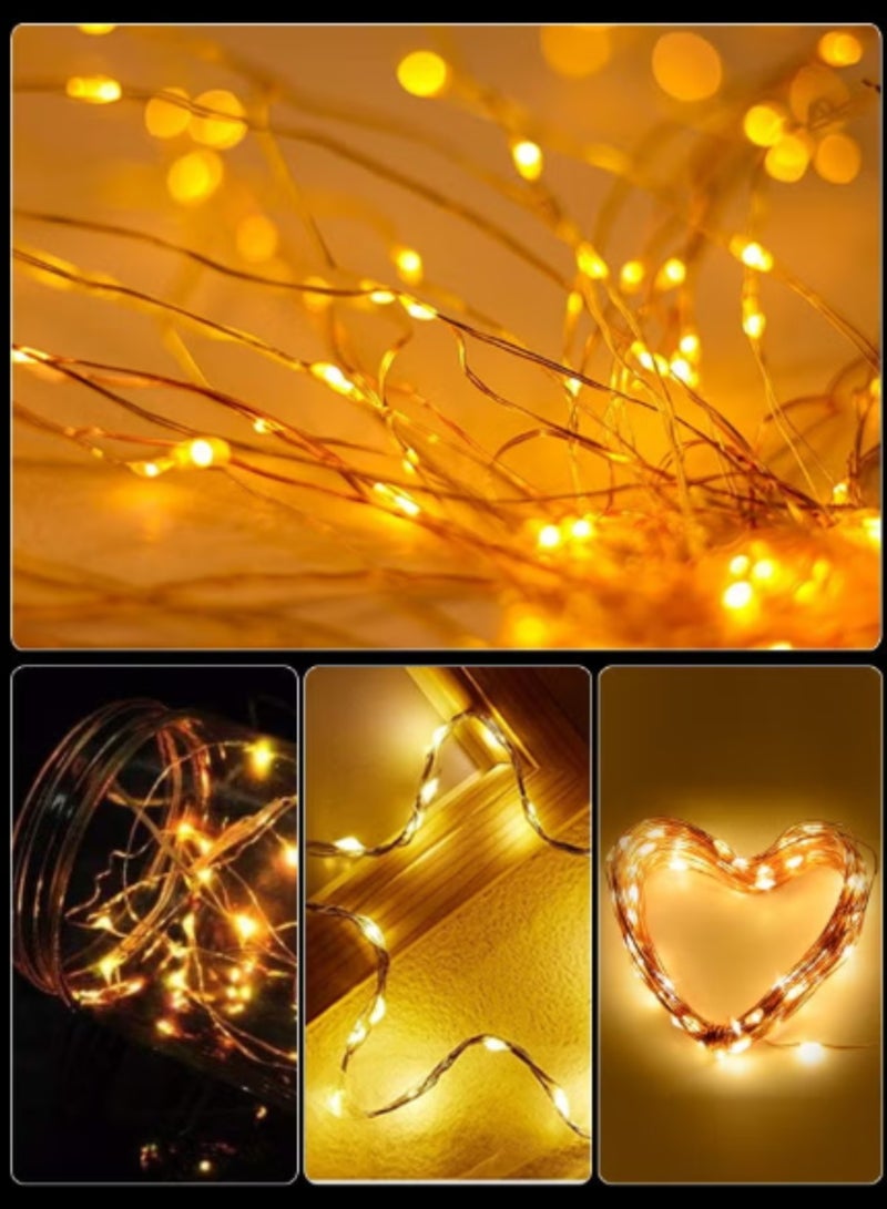 DPL Fairy String Lights Battery Operated, 10M/33ft/100 LED Warm White Copper Wire Lights, Waterproof Battery Case, Indoor Outdoor Decorative Lights for Diwali, Ramadan, Christmas, Wedding, Party & Garden (DPL-563) - Image 3